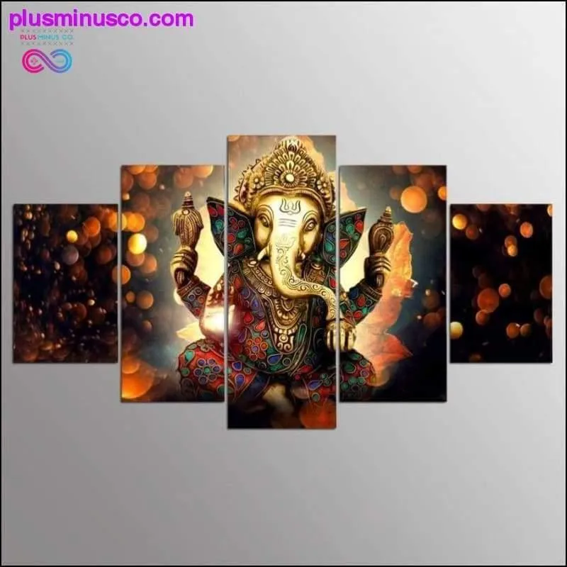 Abstract Ganesha painting modern art on canvas: HD Prints 5