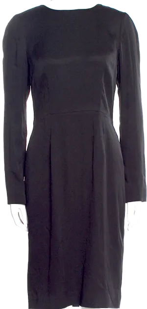 Acne Studios Sweden. Black Silk Long Sleeve Dress