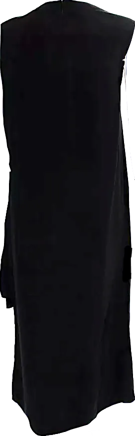ACNE Studios Sweden. Black Sleeveless Crew Neck Side Slit Midi Silk Dress