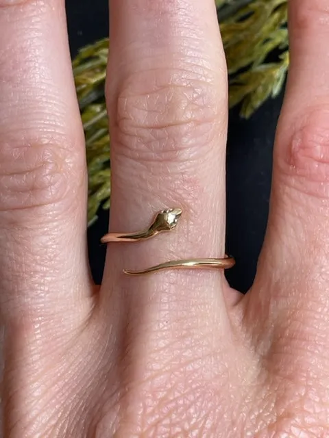 Adjustable Simple Snake Ring - Bronze