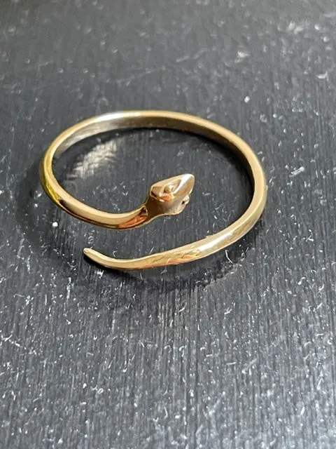 Adjustable Simple Snake Ring - Bronze