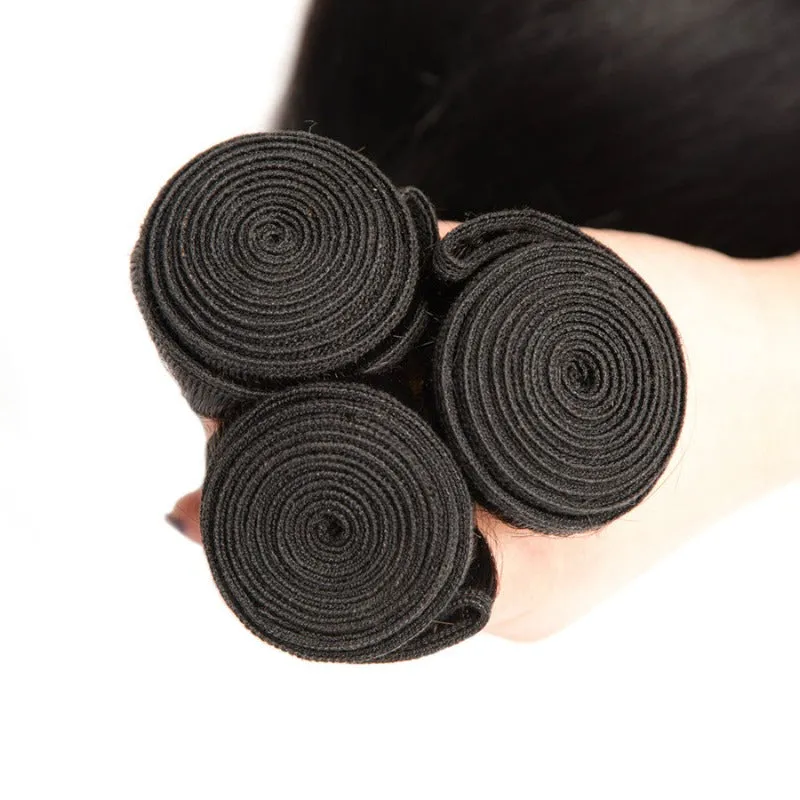 Affordable hair Straight 1B Off Black 10 To 32 Inches 100% Human Hair one bundle