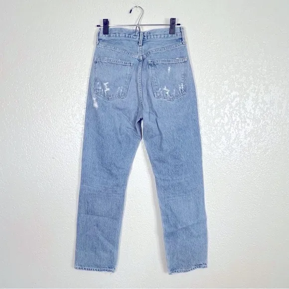 Agolde Light Blue Distressed Boyfriend Jeans