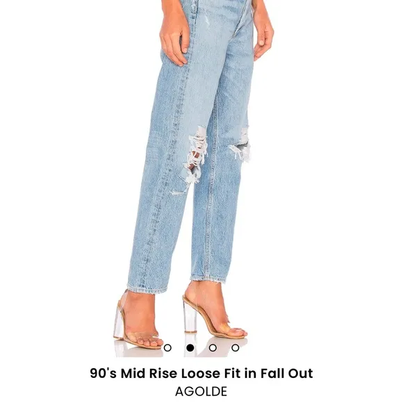 Agolde Light Blue Distressed Boyfriend Jeans