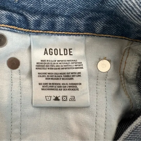 Agolde Light Blue Distressed Boyfriend Jeans