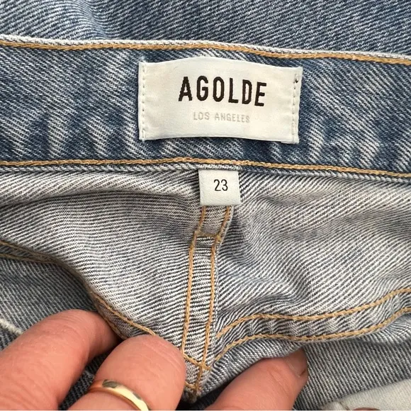 Agolde Light Blue Distressed Boyfriend Jeans