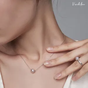 Akoya Single Pearl Necklace Solid 18K Gold