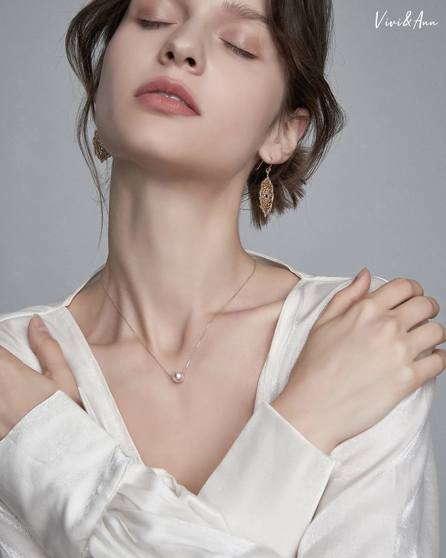 Akoya Single Pearl Necklace Solid 18K Gold