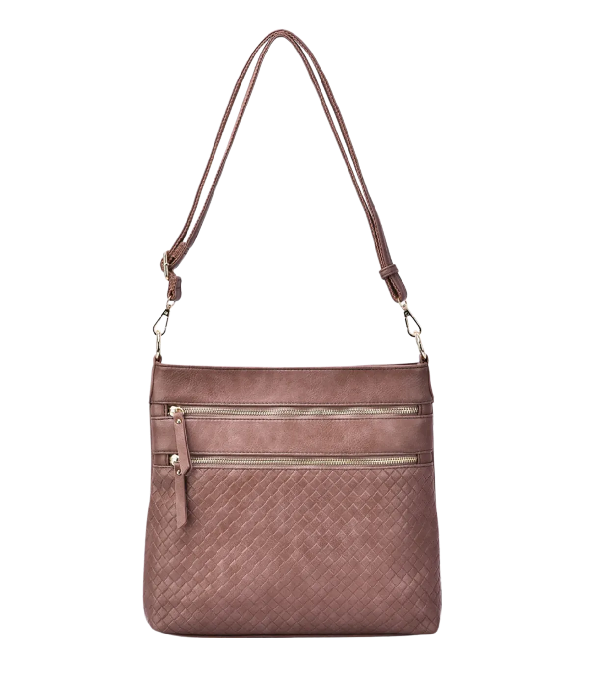 Alecia Woven Crossbody Bag - Taupe