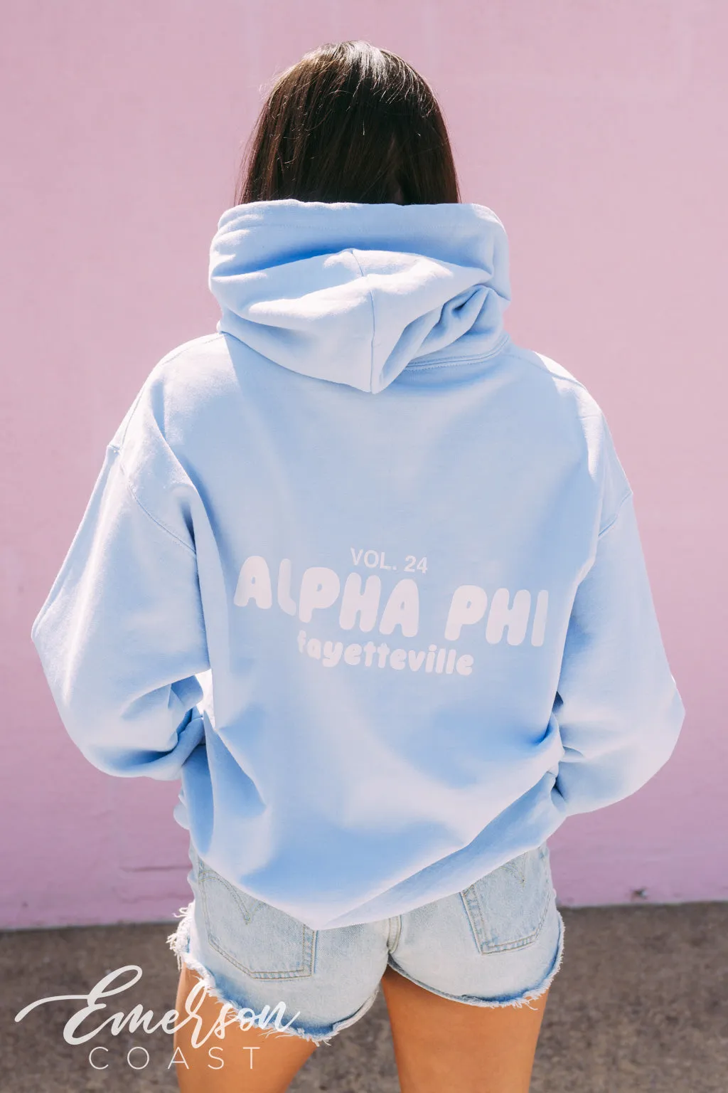 Alpha Phi Light Blue Bubble Hoodie