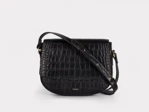 Ana Croc Crossbody, Matte Black