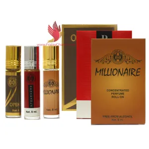 Anfar Millionaire, Desirable & Open UP Roll on Attar 8ml Pack Of 3