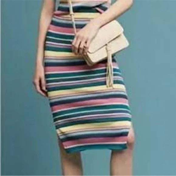 Anthropologie Maeve Lana Striped Midi Skirt NWT