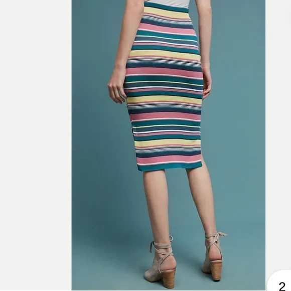 Anthropologie Maeve Lana Striped Midi Skirt NWT