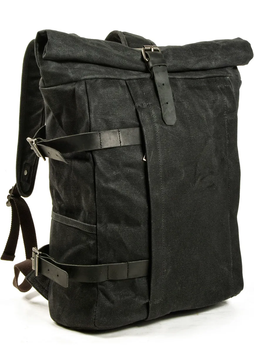 Anti-theft Canvas Laptop Backpack Roll Top