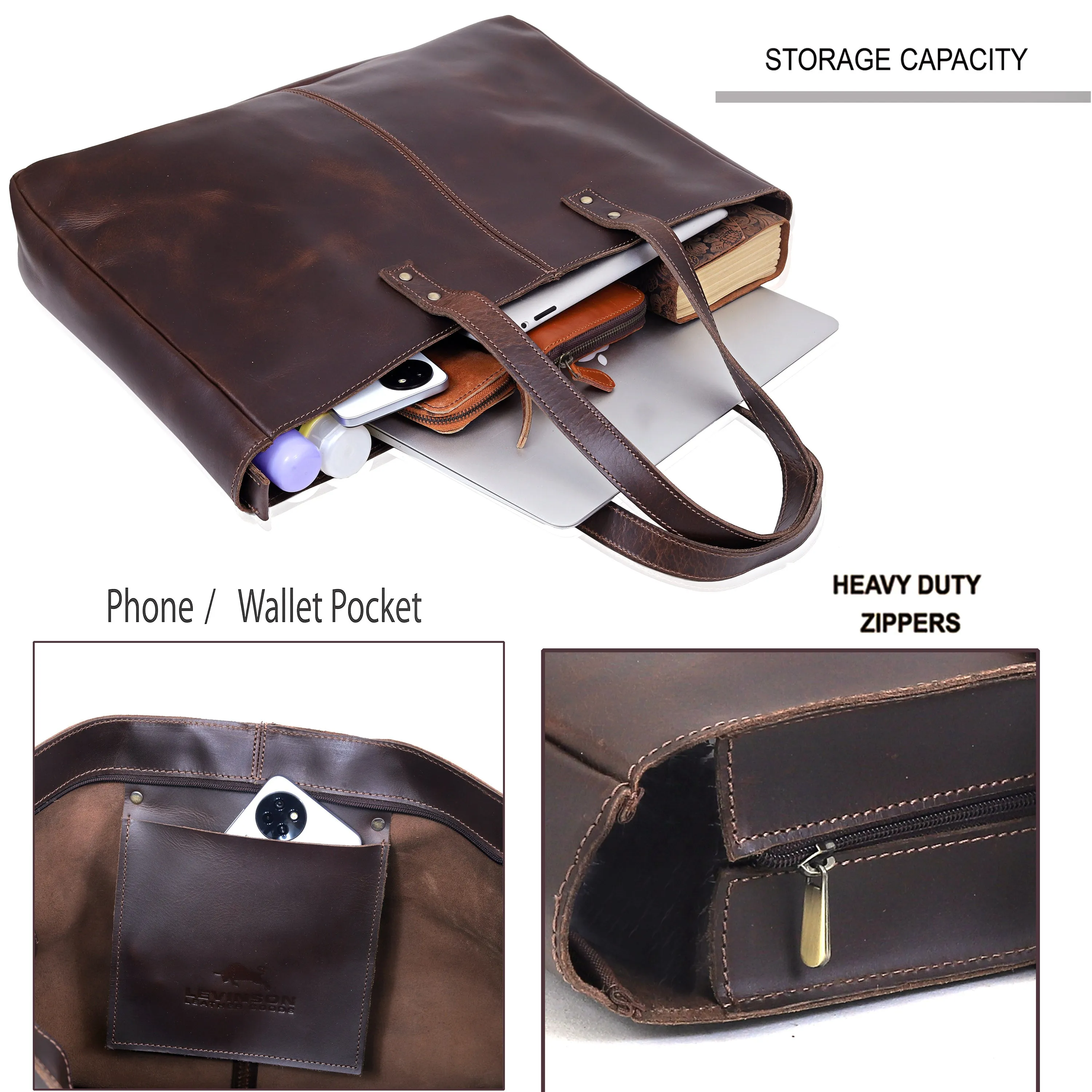Ariana Buffalo Leather Tote Bag   Wallet Set