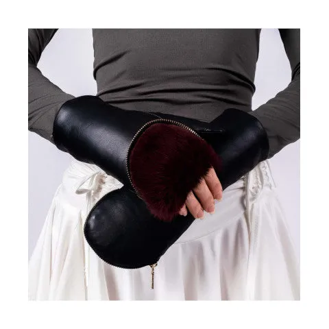 Aristide Fur Lined Zipper Mittens