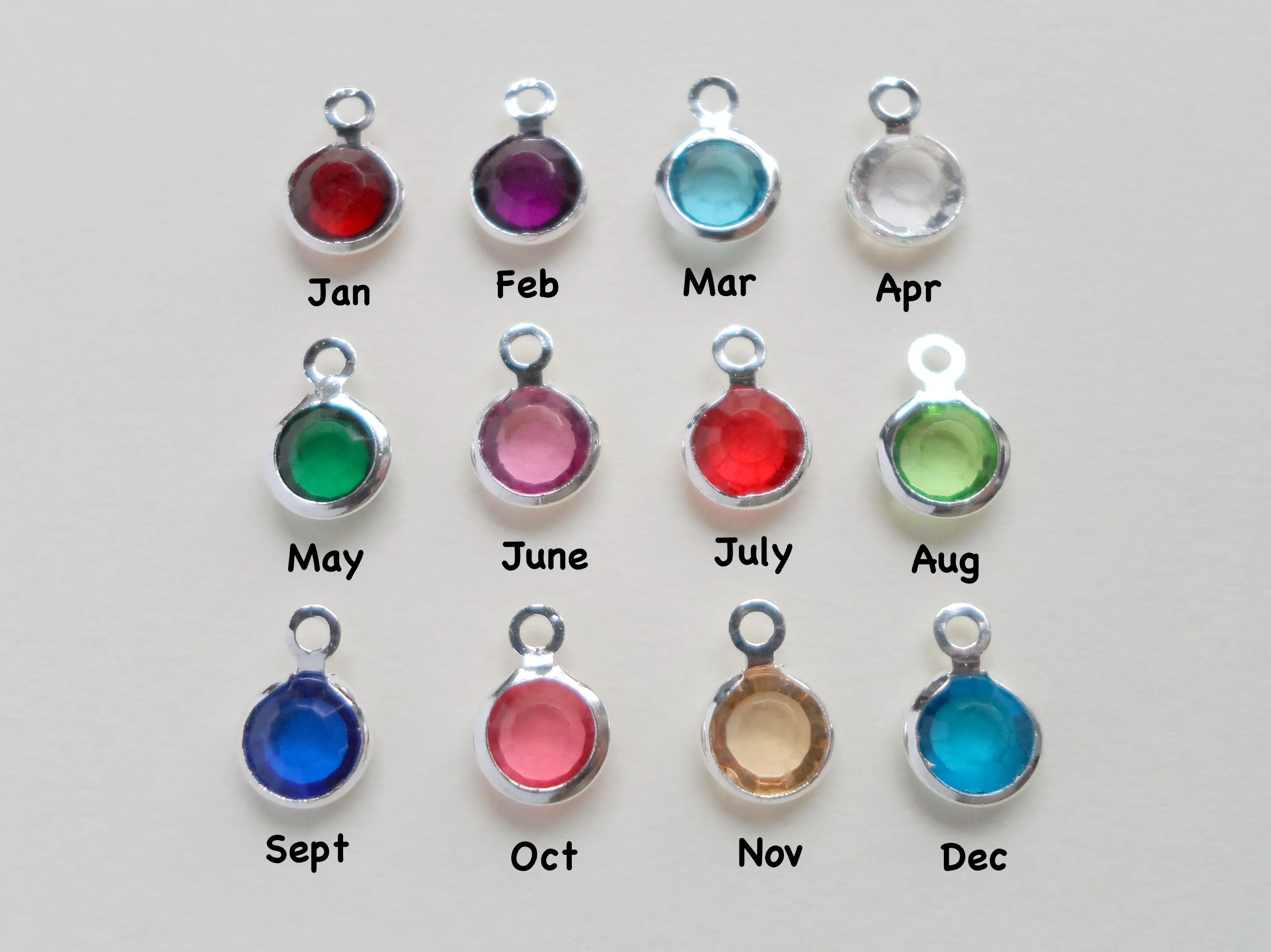 Art Palette Charm Keychain with "Inspire" Tag Charm, Add-on Letter and Birthstone Charm Options
