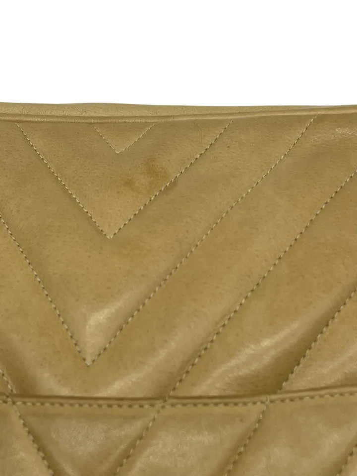 AS IS Vintage Chanel V-Stitch Chain Shoulder Tote  Bag