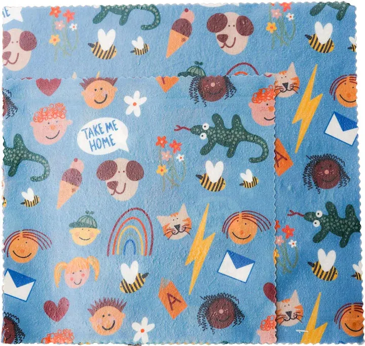 Assorted 2 Pack Beeswax Wraps - Kids Lunch