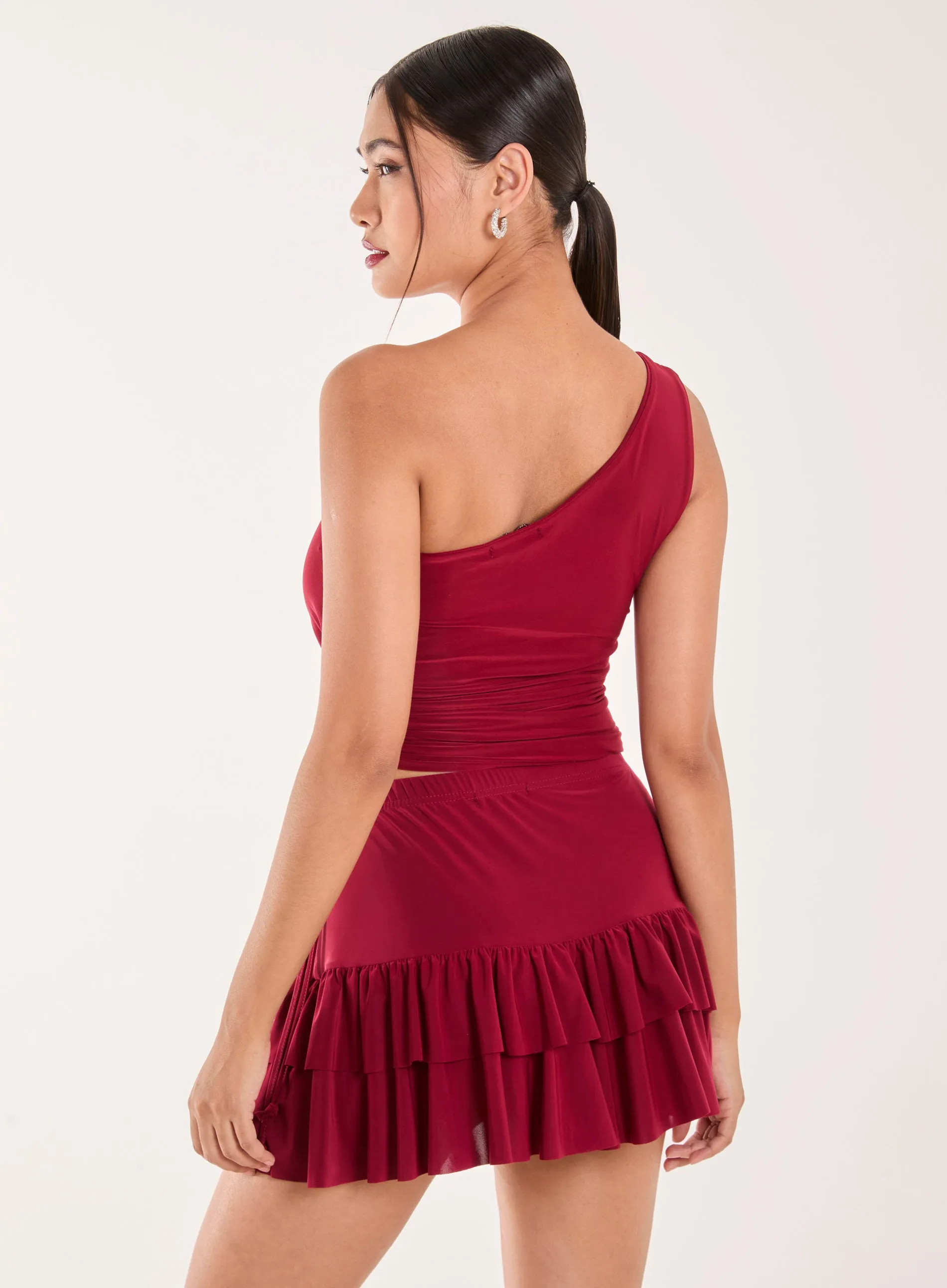 Asymmetric Side Ruched Top