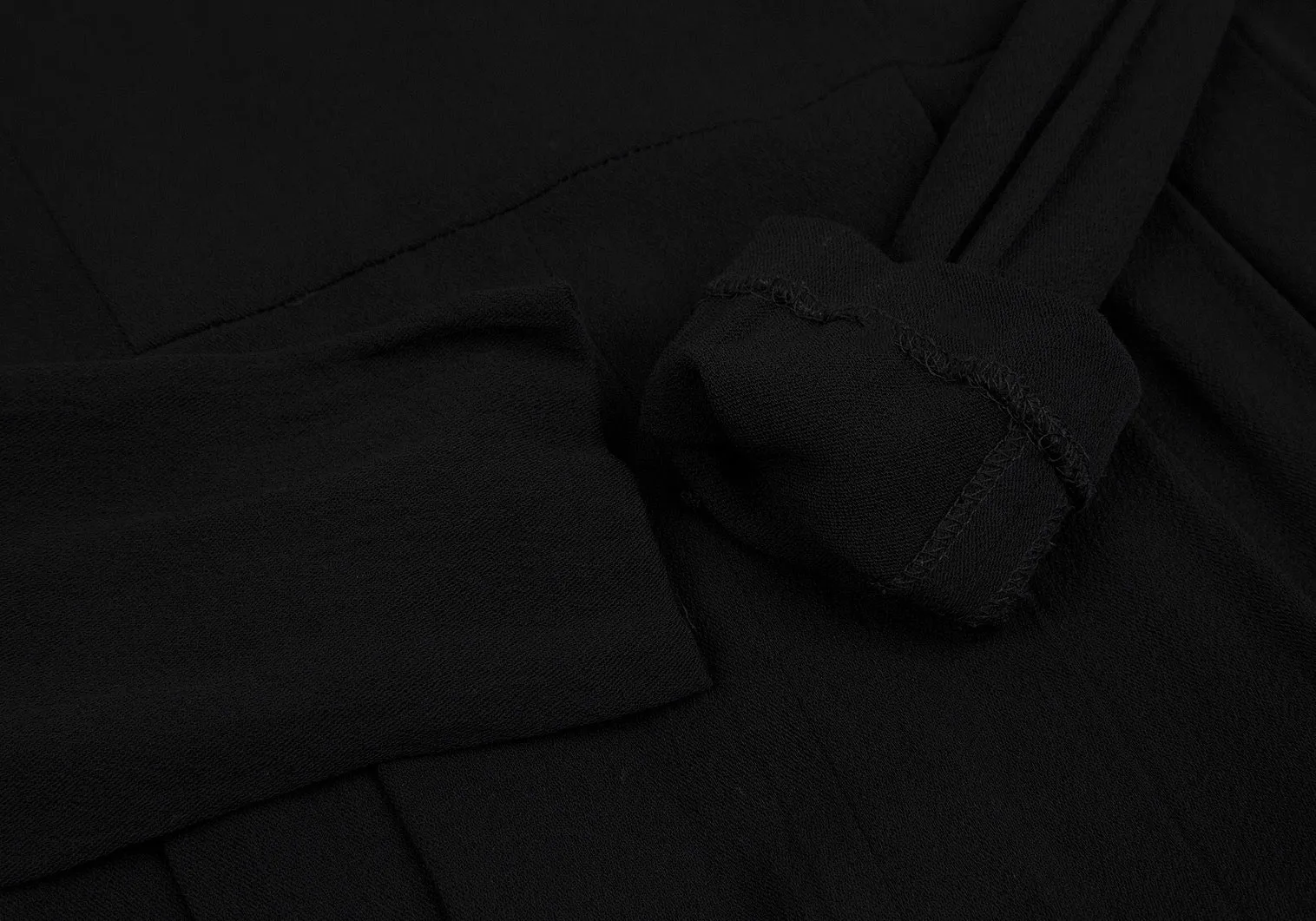 A/T Atsuro Tayama Japan. Black Pleat Switching False Collar Dress