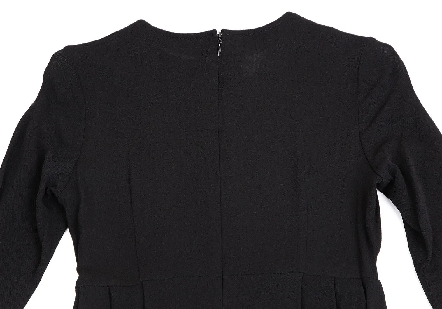A/T Atsuro Tayama Japan. Black Pleat Switching False Collar Dress