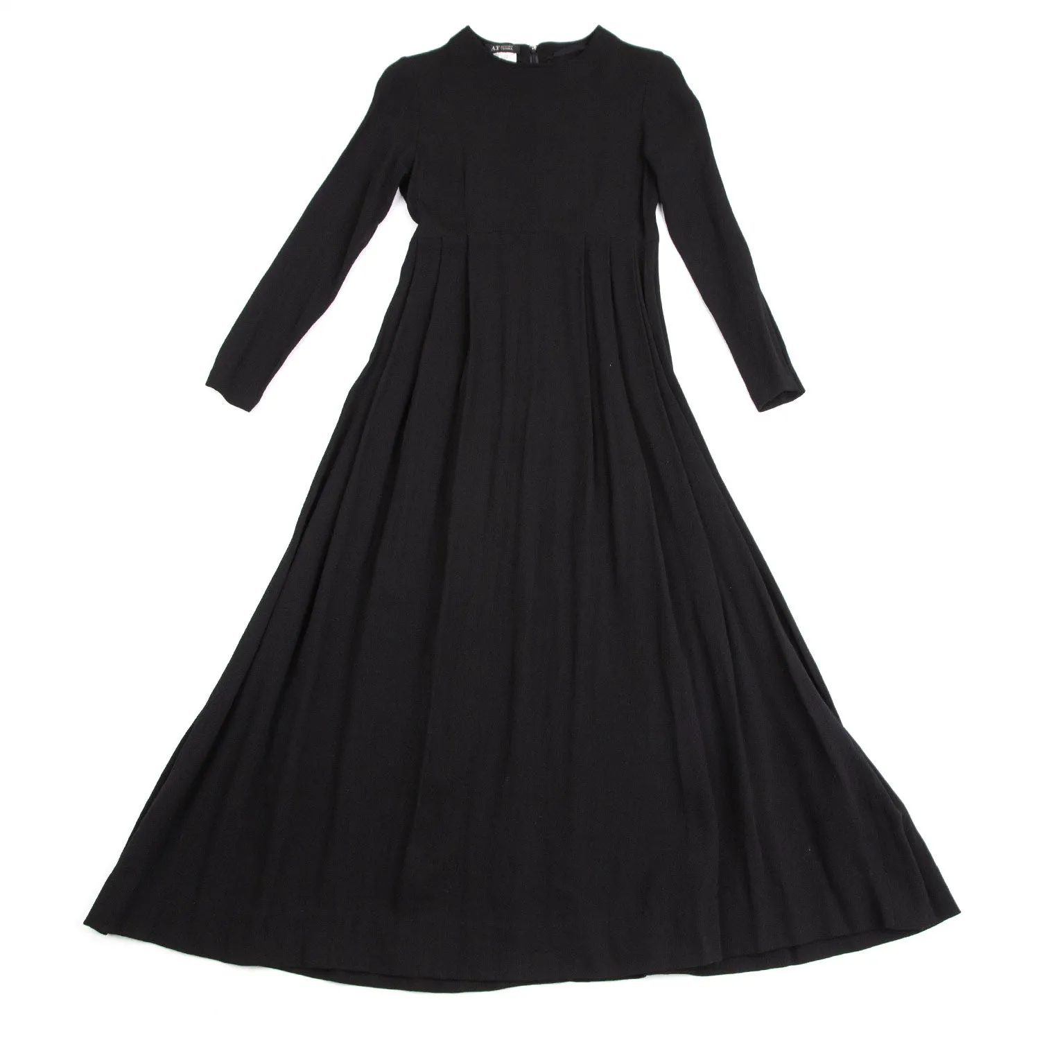 A/T Atsuro Tayama Japan. Black Pleat Switching False Collar Dress