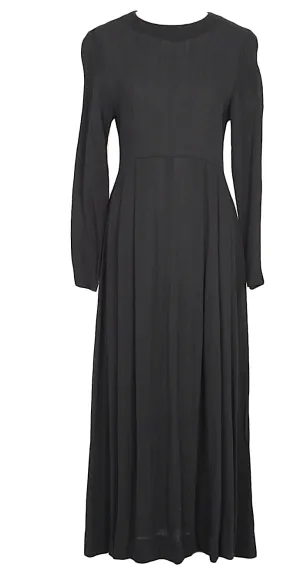 A/T Atsuro Tayama Japan. Black Pleat Switching False Collar Dress