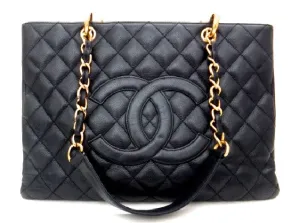 Authentic Chanel Caviar Black Grand Shopper Tote (GST)