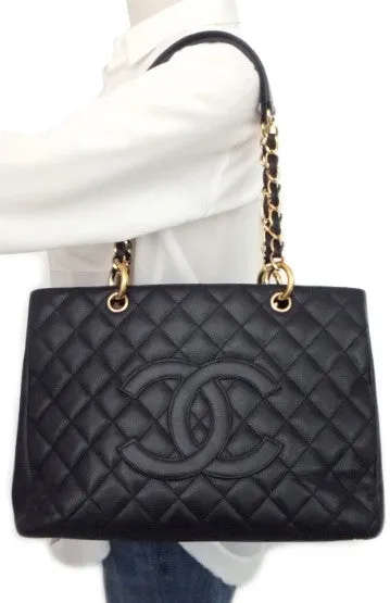 Authentic Chanel Caviar Black Grand Shopper Tote (GST)