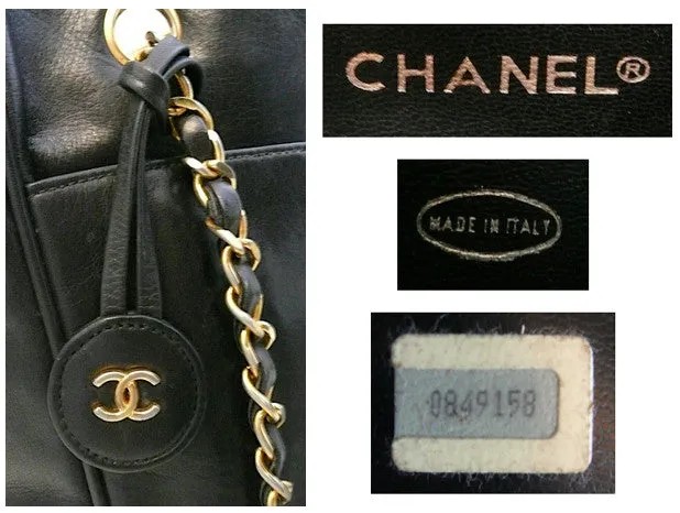 Authentic Chanel Vintage Large Quilted Black Classic Tote