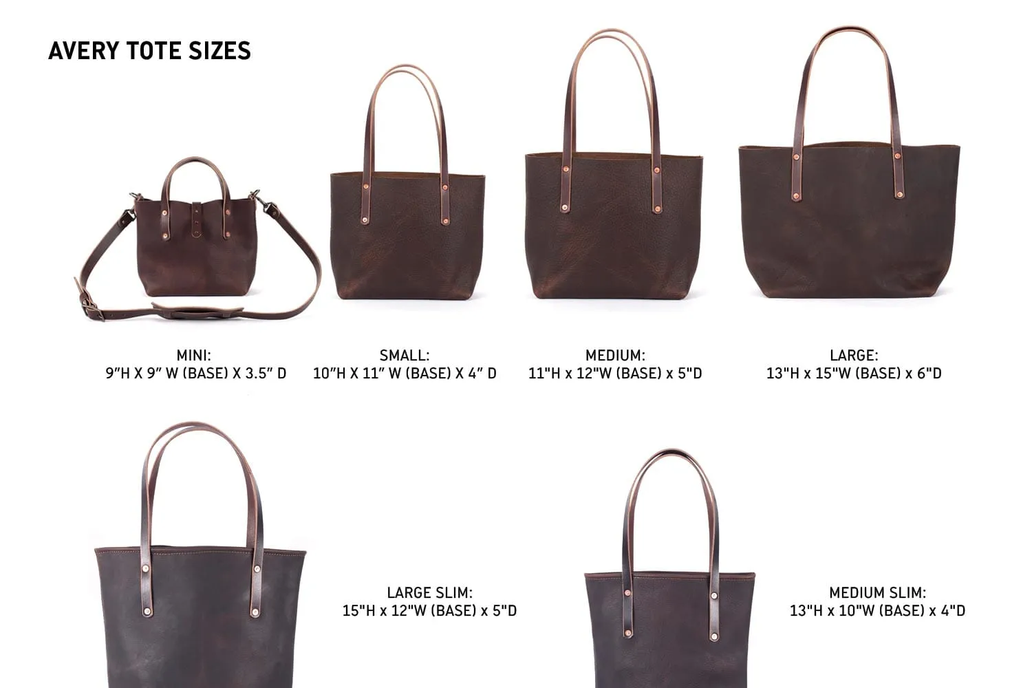 AVERY LEATHER TOTE BAG - LARGE - BLACK
