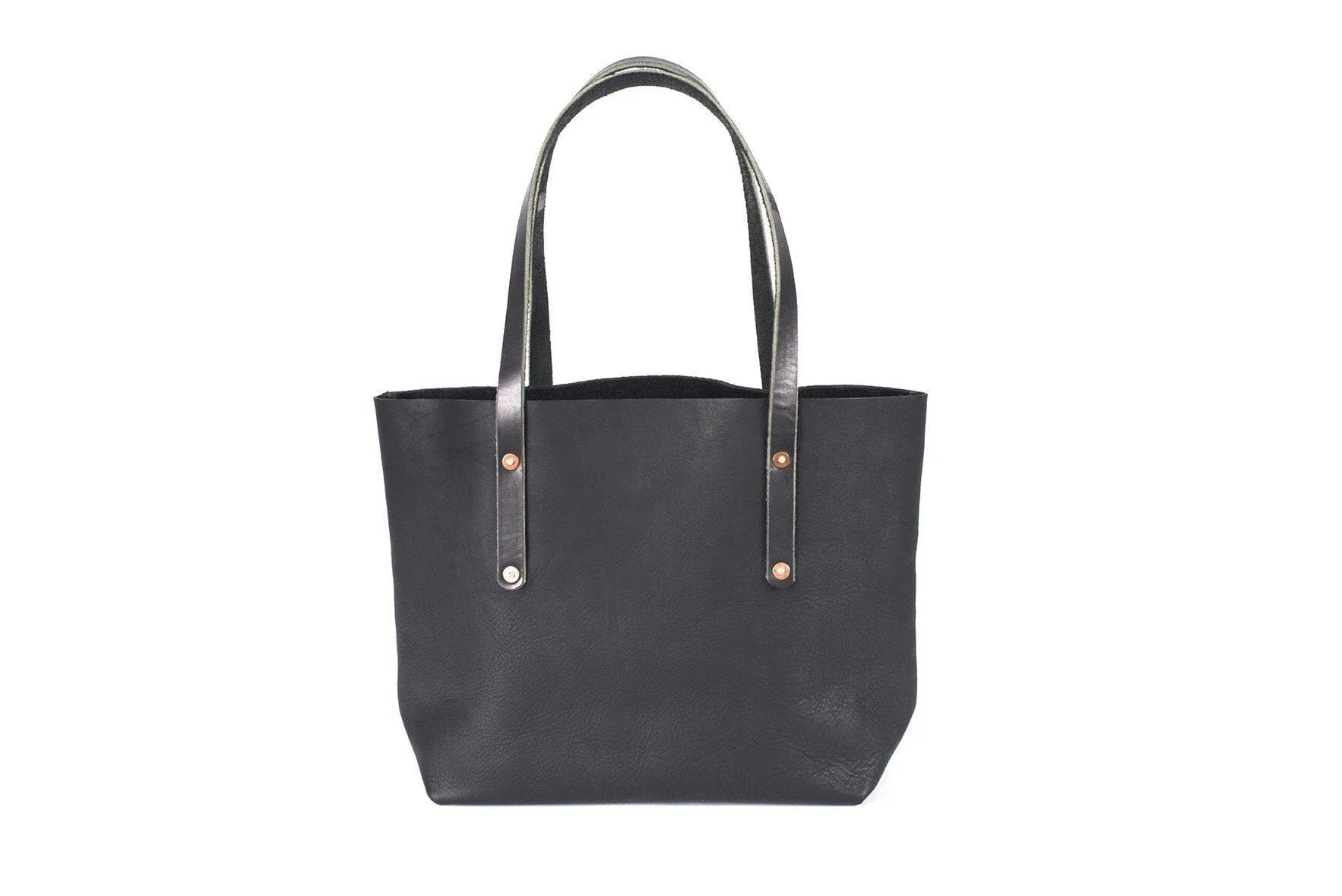 AVERY LEATHER TOTE BAG - LARGE - BLACK