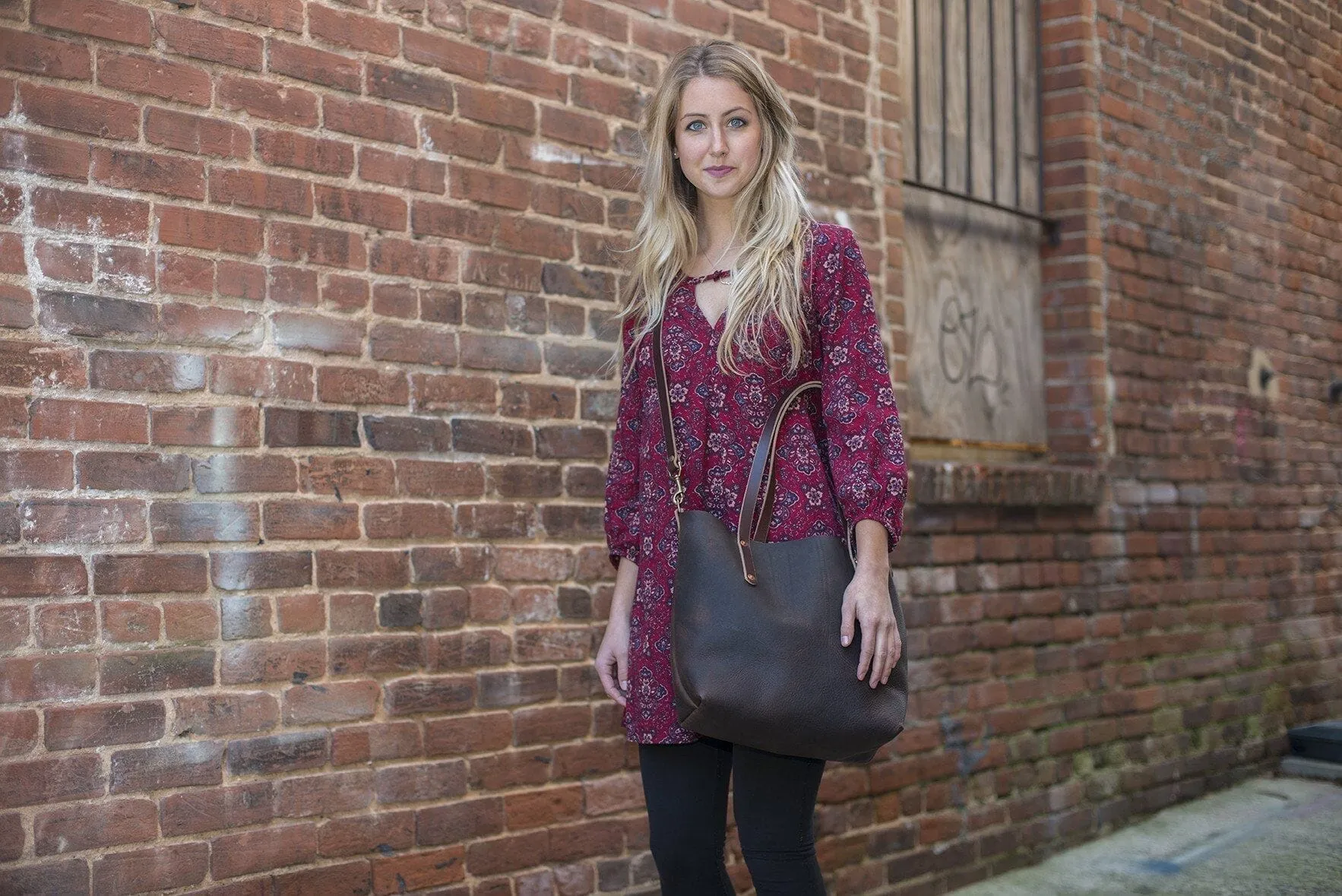 AVERY LEATHER TOTE BAG - MEDIUM - OLIVE