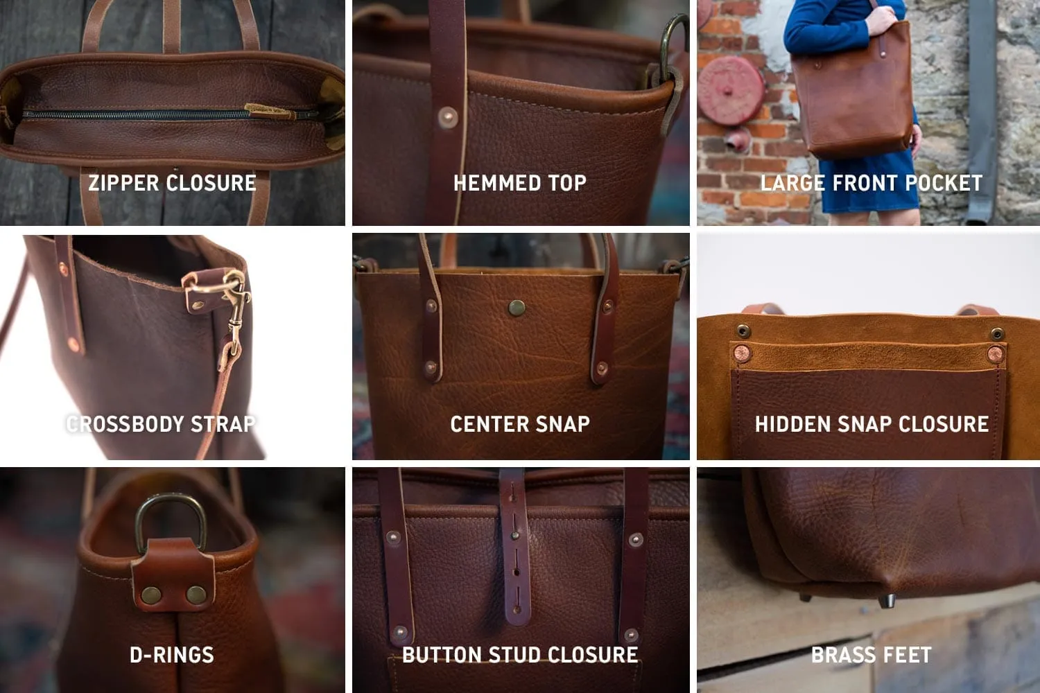 AVERY LEATHER TOTE BAG - SLIM LARGE - CHERRY BISON
