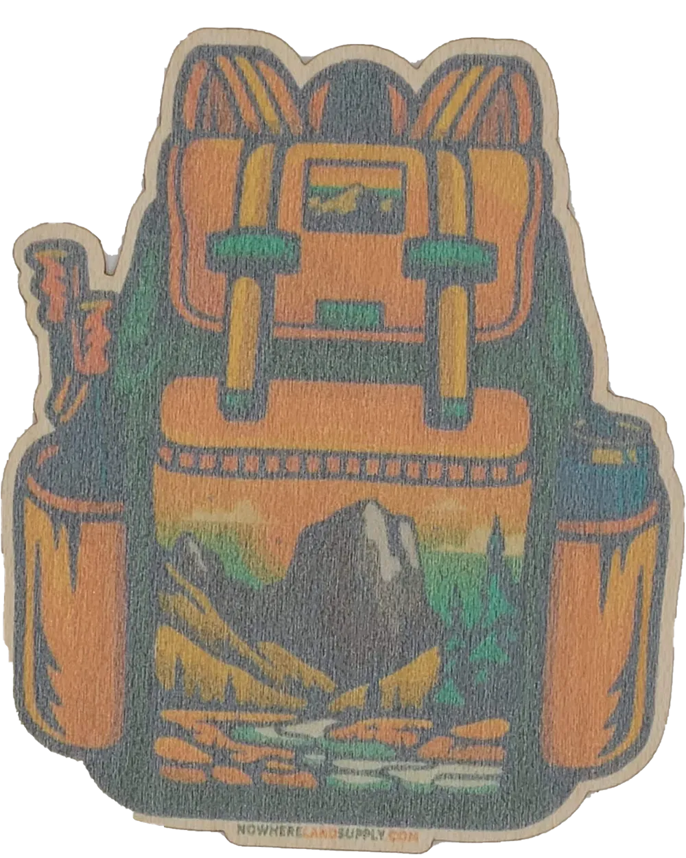 Backpack Wood Sticker - Dust City