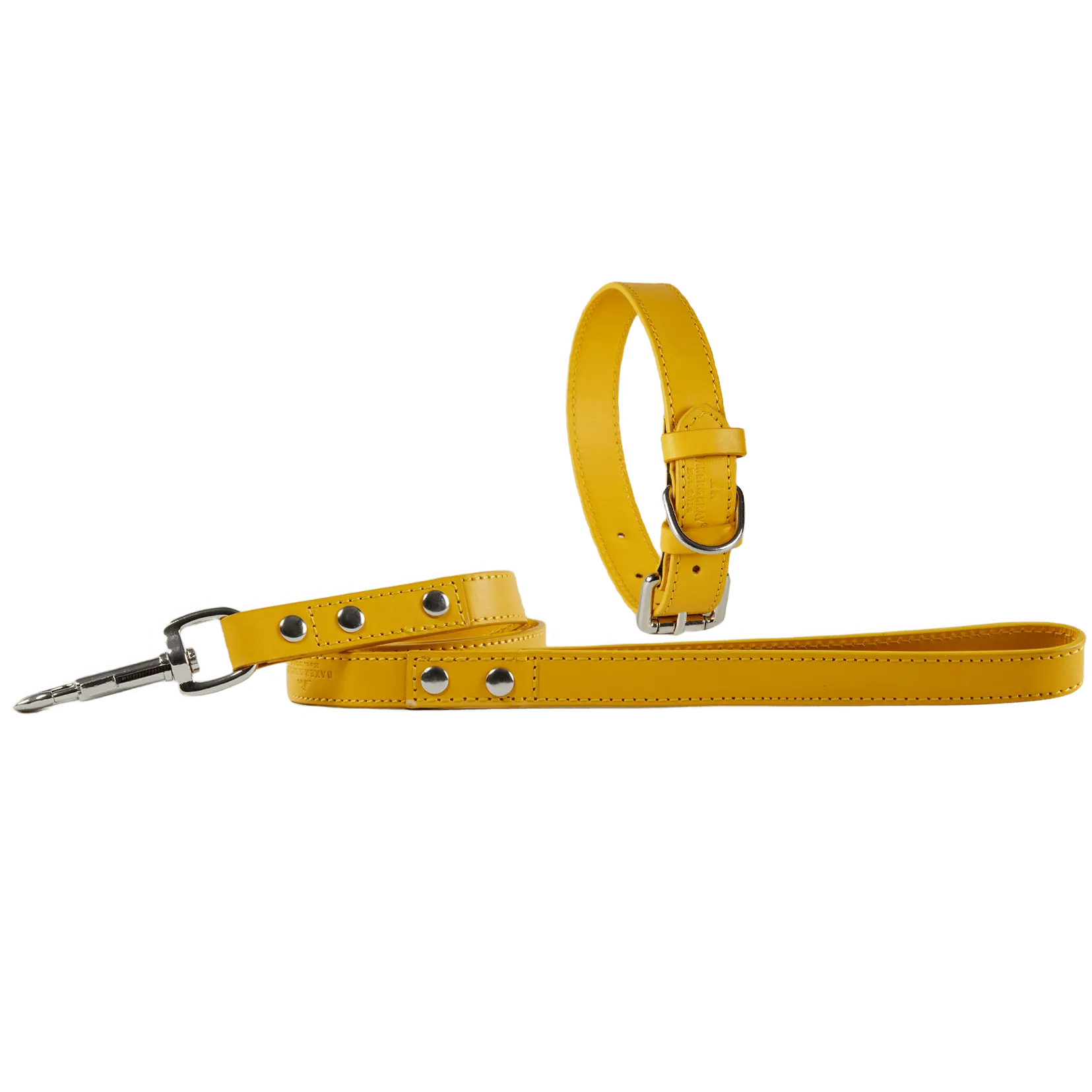 Baker & Bray Sustainable Leather Dog Collar & Lead Set | Lemon