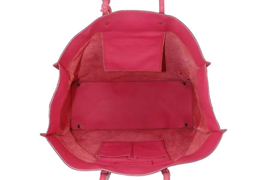 BALENCIAGA HOLIDAY A4 FUCHSIA LEATHER TOTE BAG WITH DUST COVER