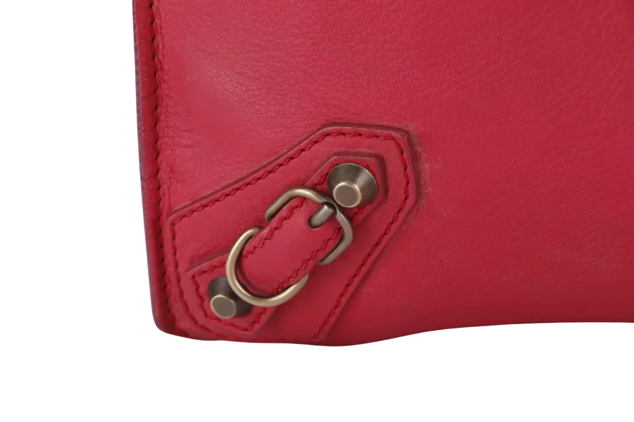 BALENCIAGA HOLIDAY A4 FUCHSIA LEATHER TOTE BAG WITH DUST COVER