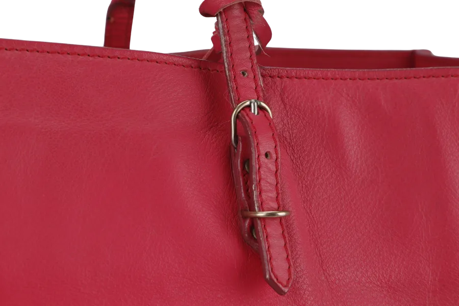 BALENCIAGA HOLIDAY A4 FUCHSIA LEATHER TOTE BAG WITH DUST COVER