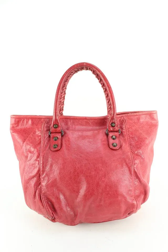 Balenciaga Red Sang Lambskin Leather S Sunday Tote 98ba52s