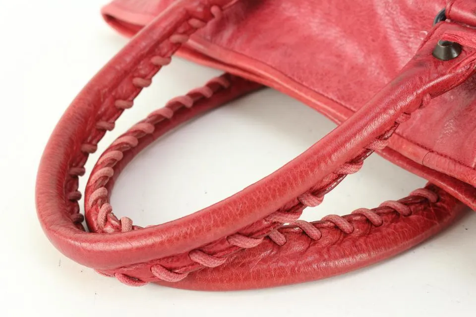 Balenciaga Red Sang Lambskin Leather S Sunday Tote 98ba52s