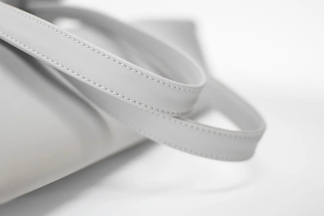 Basic Vegan Leather Everyday Tote Bag | Stone