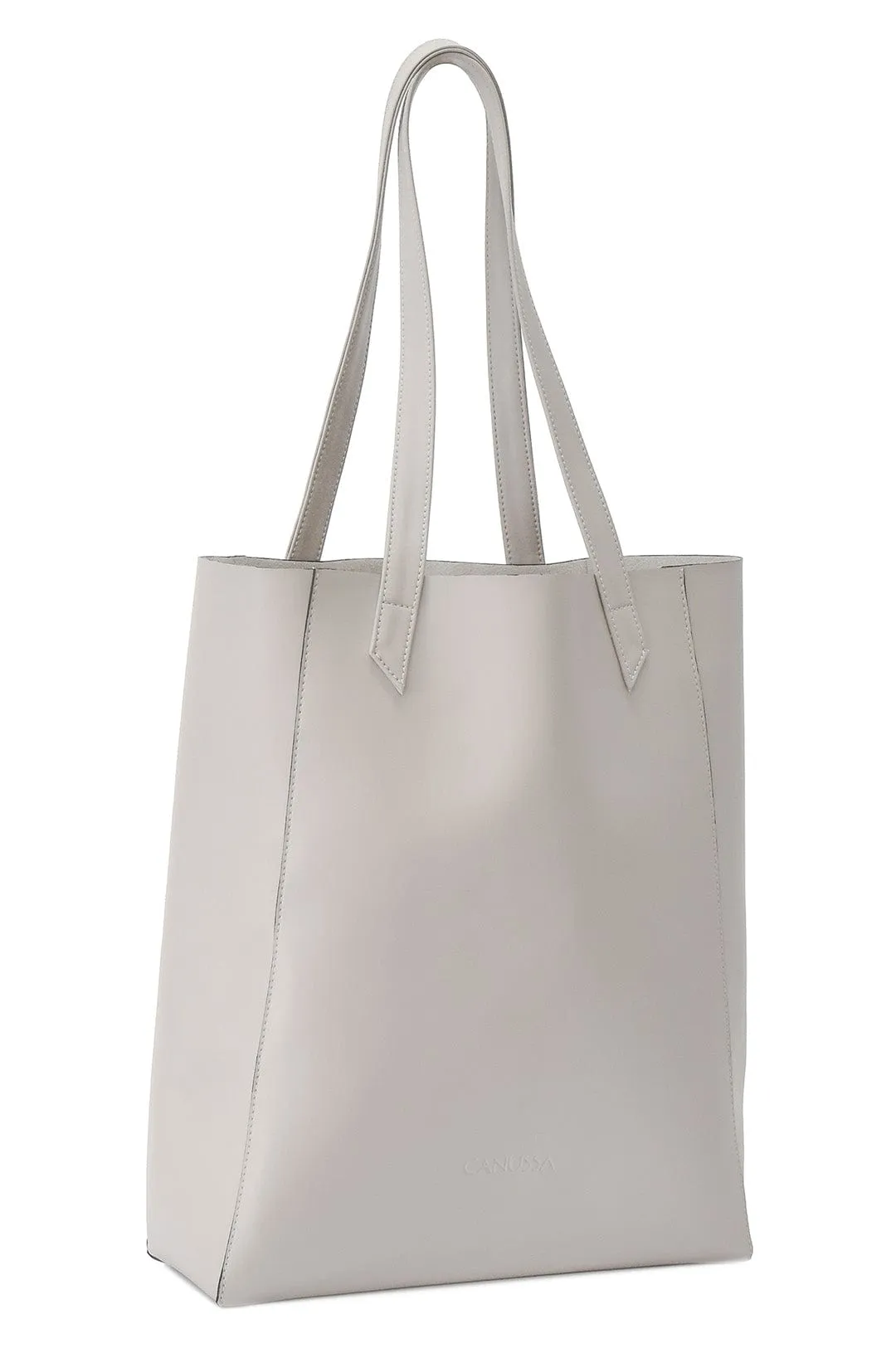Basic Vegan Leather Everyday Tote Bag | Stone