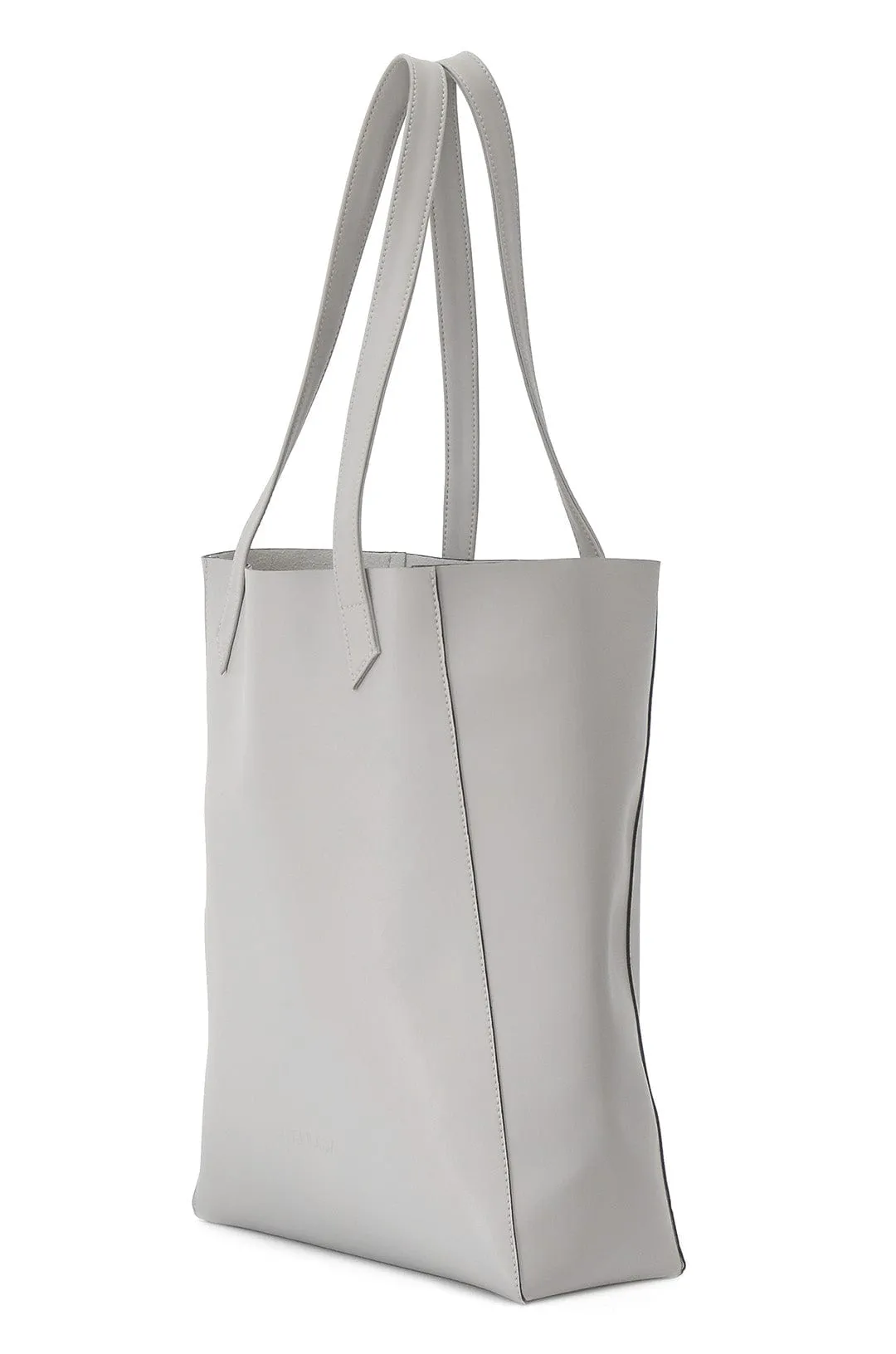 Basic Vegan Leather Everyday Tote Bag | Stone