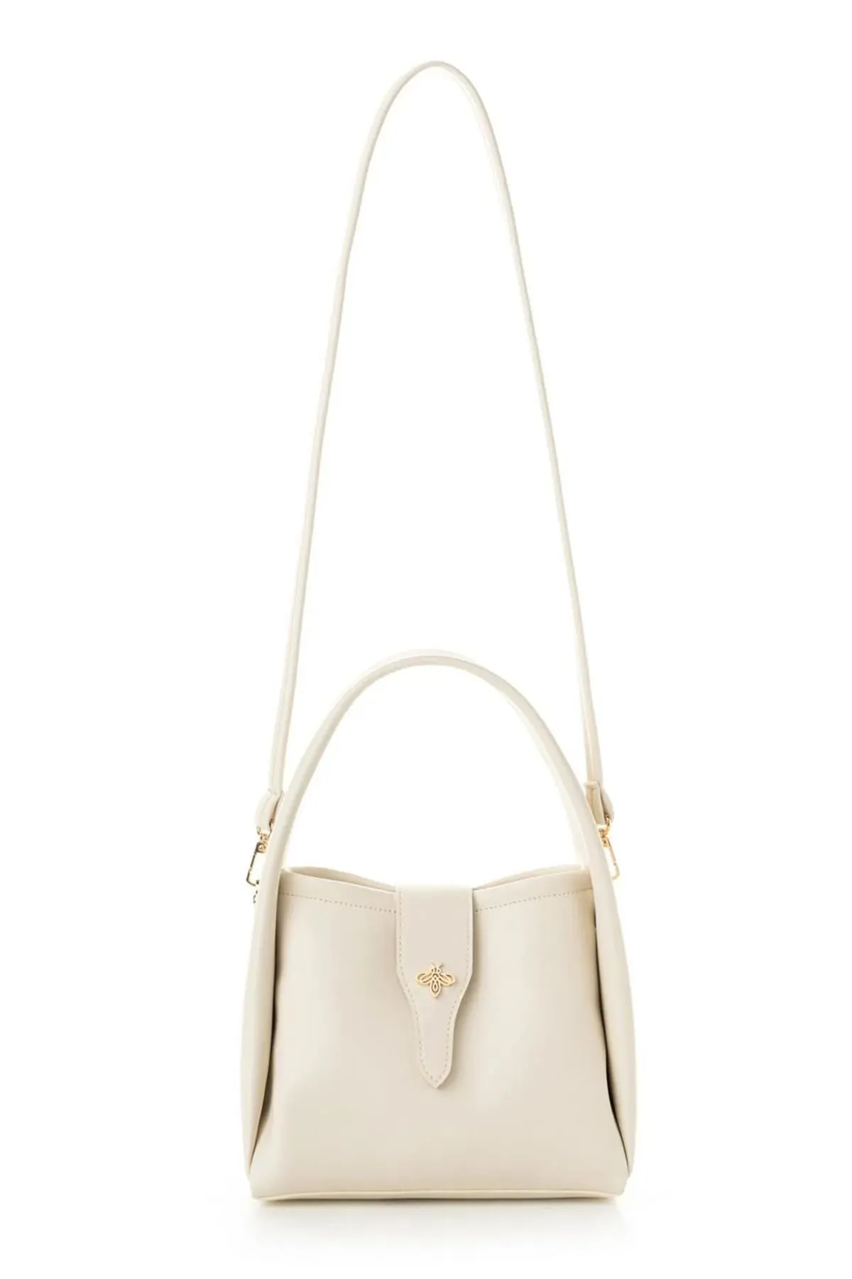 Beige Quilted Clutch Handbag