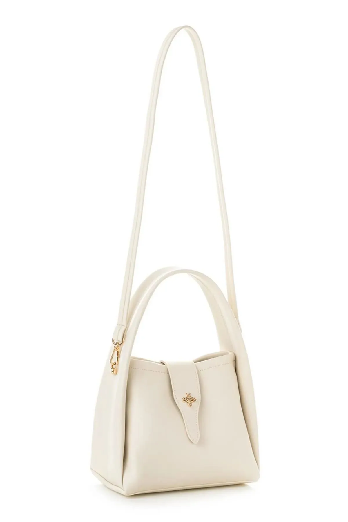 Beige Quilted Clutch Handbag