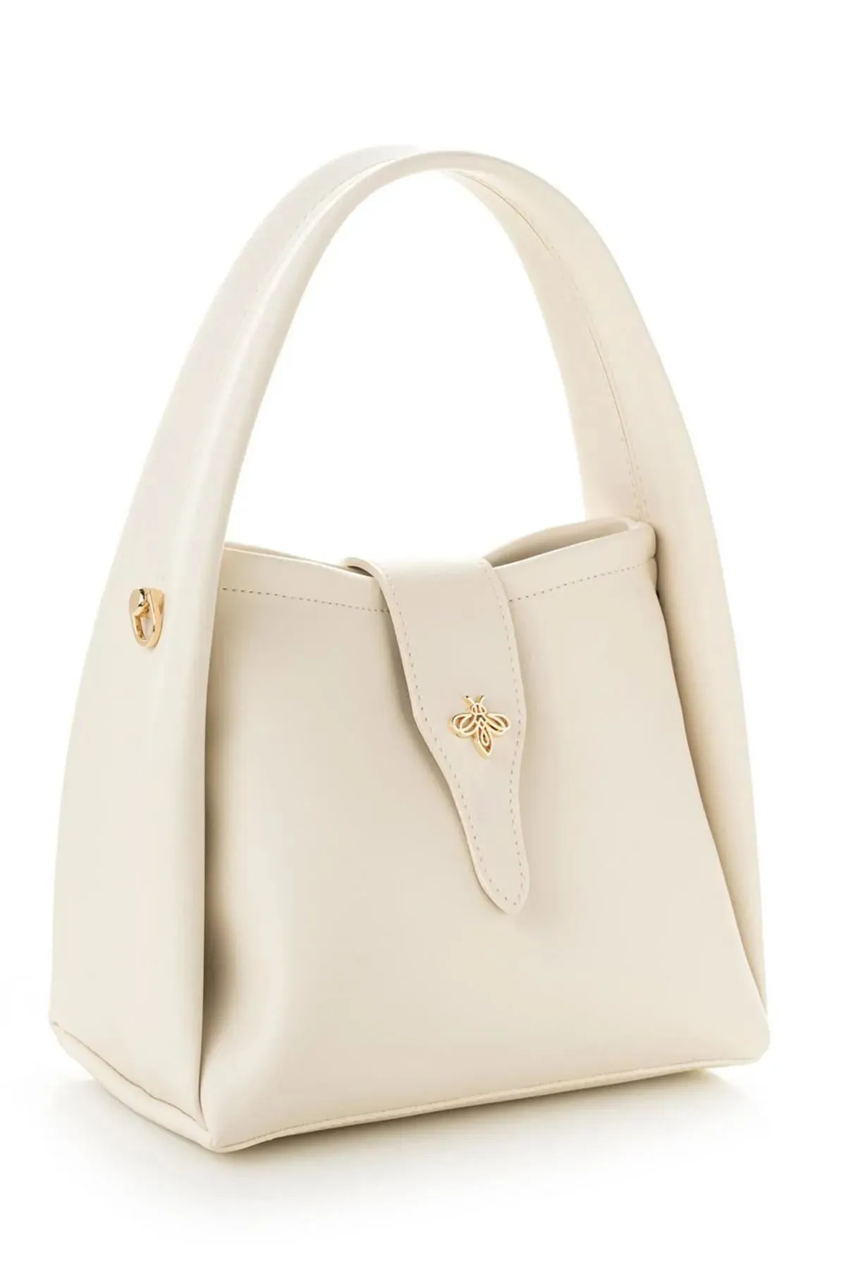Beige Quilted Clutch Handbag