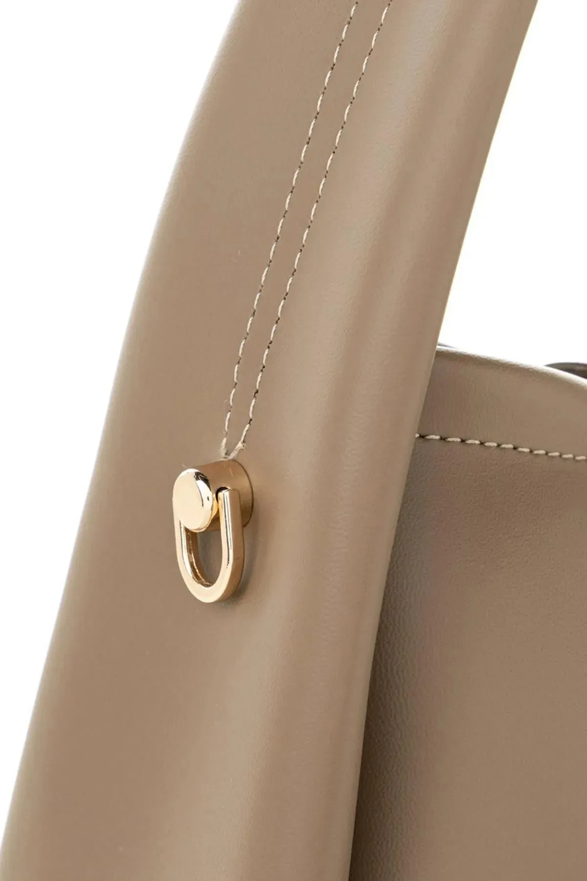 Beige Quilted Clutch Handbag